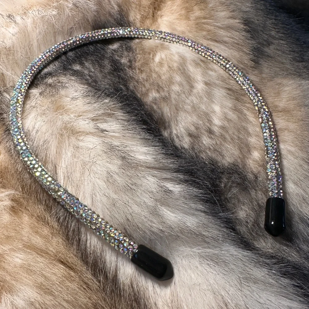 Set of 3 AB Glass Rhinestone Pavé Crystal Headbands